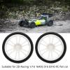 VBESTLIFE RC Racing Tire, Plastic Wheel Hub and Rubber Tire Suitable for Racing 1/16 16426 S16 EX16 - Black and White (2PCS) view 3