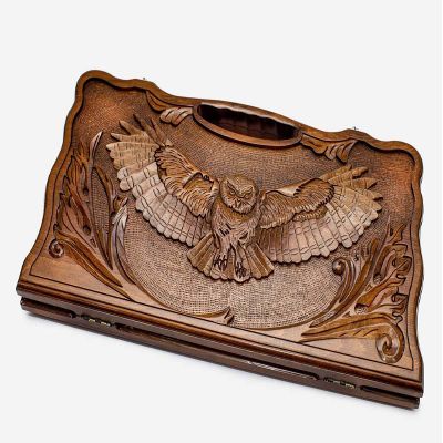 2 in 1 Handmade Armenian Backgammon 23.6 inch Checkers Nardi Owl High Detail Wooden Board Game Hand Crafted Nardy + Gift
