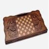 2 in 1 Handmade Armenian Backgammon 23.6 inch Checkers Nardi Owl High Detail Wooden Board Game Hand Crafted Nardy + Gift view 2