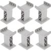 Zerodeko 6Pcs Train Bridge Pier Plastic Railway Track Support Accessories Train Track Risers Train Track High Level Blocks Wooden Train Table Supplies for Kids (Grey) view 1