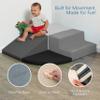 SoftScape Toddler Playtime Corner Climber, Indoor Active Play Structure for Toddlers and Kids, Safe Soft Foam for Crawling and Sliding (4-Piece Set) - Gray/Light Gray, 11619-GYLG view 3
