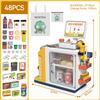Cash Register Playset for Kids - 48PCS Pretend Play Money, Calculator, Scanner, Credit Card and Play Food for Boys and Girls Ages 3+ (668-125) view 3