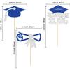 Gyufise 24Pcs Class of 2026 Graduation Cupcake Toppers Glitter Diploma 2026 Grad Cap Cupcake Picks for 2026 Theme Party Cake Decorations Supplies Silver Blue view 2