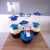Gyufise 24Pcs Class of 2026 Graduation Cupcake Toppers Glitter Diploma 2026 Grad Cap Cupcake Picks for 2026 Theme Party Cake Decorations Supplies Silver Blue view 4