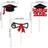 Gyufise 24Pcs 2026 Graduation Theme Cupcake Toppers Glitter Diploma Graduation Cap Cupcake Picks Class of 2026 Cake Decorations for 2026 Grad Theme Party Supplies Black Red view 2