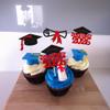 Gyufise 24Pcs 2026 Graduation Theme Cupcake Toppers Glitter Diploma Graduation Cap Cupcake Picks Class of 2026 Cake Decorations for 2026 Grad Theme Party Supplies Black Red view 4