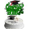 Gyufise 1 Pack 2026 Graduation Cake Topper with Glitter Class of 2026 Cake Topper Diploma Grad Cap Class of 2026 Cake Picks Decorations for 2026 Graduation Theme Party Supplies Green view 1