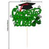 Gyufise 1 Pack 2026 Graduation Cake Topper with Glitter Class of 2026 Cake Topper Diploma Grad Cap Class of 2026 Cake Picks Decorations for 2026 Graduation Theme Party Supplies Green view 2