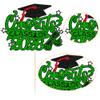 Gyufise 1 Pack 2026 Graduation Cake Topper with Glitter Class of 2026 Cake Topper Diploma Grad Cap Class of 2026 Cake Picks Decorations for 2026 Graduation Theme Party Supplies Green view 3
