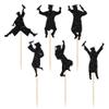 Gyufise 24Pcs 2026 Graduation Cupcake Toppers Black Glitter Class of 2026 Boys Girls Graduation Cap Cupcake Picks for 2026 Grad Theme Party Cake Decorations Supplies view 3