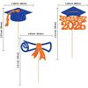 Gyufise 24Pcs Class of 2026 Graduation Cupcake Toppers Glitter Diploma 2026 Graduation Cap Cupcake Picks for 2026 Theme Party Cake Decorations Supplies Orange Blue view 2