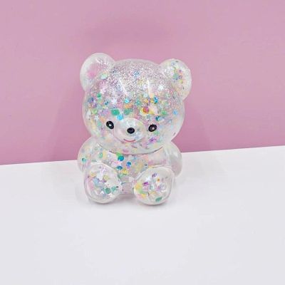 BOEBIZ Cute Little Bear Gold Powder Sequins Malt Candy Pinch Fun Slow Rebound Decompression Toy Design and Color