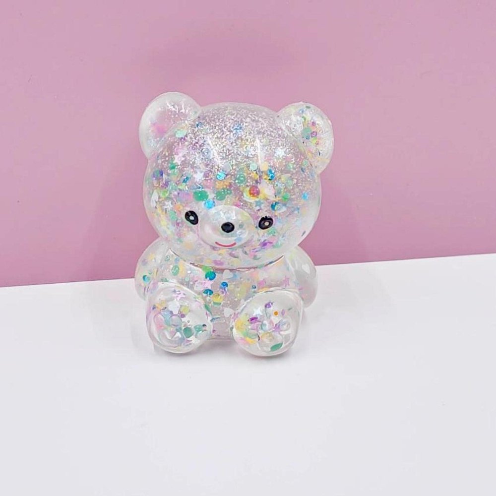 BOEBIZ Cute Little Bear Gold Powder Sequins Malt Candy Pinch Fun Slow Rebound Decompression Toy Design and Color