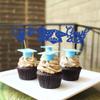 24Pcs 2026 Graduation Cupcake Toppers Glitter Congrats Grad Cap Cupcake Food Picks 2026 Graduation Cake Decorations for Class of 2026 Grad Party Supplies Blue view 4