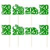 30 Pack Class of 2026 Cupcake Toppers Glitter Graduation Cap Cupcake Picks for 2026 High School Graduation Theme Party Cake Decorations Supplies Green view 3