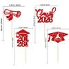 24Pcs 2026 Graduation Cupcake Toppers Red Glitter Class of 2026 Graduation Cap Diploma Cupcake Picks for Congrats Grad 2026 Grad Theme Party Cake Decorations Red view 2