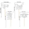 24Pcs Glitter Class of 2026 Graduation Cupcake Toppers 2026 Graduation Cap Diploma Congrats Grad Cupcake Picks Decorations for 2026 Grad Theme Party Cake Decorations Silver view 2