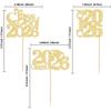 30 Pack Class of 2025 Cupcake Toppers Glitter Graduation Cap Cupcake Picks for 2025 High School Graduation Theme Party Cake Decorations Supplies Gold view 2