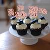 30 Pack 2026 Graduation Cap Cupcake Toppers Class of 2026 Cupcake Picks University Graduation Cake Decorations for 2026 Graduation Theme Party Supplies Rose Gold view 4
