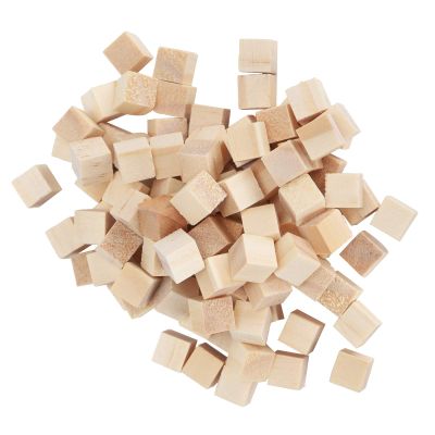 Wooden Cubes, 100Pcs Wooden Blocks, Educational Game Cubes, for Weddings, Children's Parties Decoration