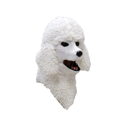 Yesness Realistic Furry Animal Mask,Plush Dog Mask with Moving Jaw,Mouth Moveable Dog Mask for Halloween Party Costume (Poodle)