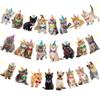 2pcs Cat Theme Party Banner Decorations Pet Cat Birthday Party Decorations Baby Cat Birthday Party Garland Decorations for Pet Kitties Theme Birthday Party Baby Shower Favor Bunting Supplies view 1