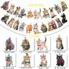 2pcs Cat Theme Party Banner Decorations Pet Cat Birthday Party Decorations Baby Cat Birthday Party Garland Decorations for Pet Kitties Theme Birthday Party Baby Shower Favor Bunting Supplies view 3