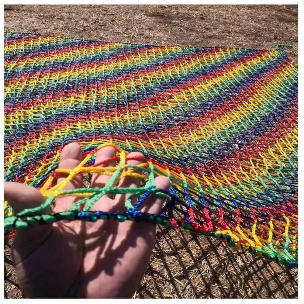 Tree House net Playground Climbing Cargo Net Rope Bridge Net Double Layers for Tree House, Monkey Bar Tree House Playground net Heavy Duty Backyard Net (Size : 4.5X4.5m)