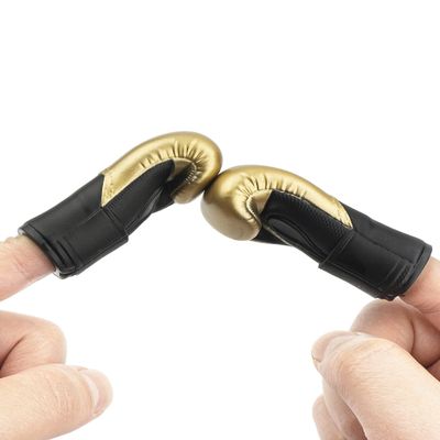 AQKILO Boxing Gloves Mini Finger Puppets, Knock Out Your Stress! Weird Stuff Random White Elephant Gifts, Gold - 4Pcs