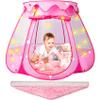 Princess Castle Girls Play Tent with Rug Pop Up Play Tent for Toddlers Kids DISHIO Playhouse Toys for 1 Year Old Birthday Gift Fairy for Girls with Lights Indoor Outdoor Kids with Mat view 1