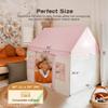 Large Kids Tent with mat, Star Lights, Tissue Garland, Play Tent Indoor & Outdoor, Kids Play Tent for Girl & Boy Aged 3+, Kids Tent for Toddler, 52" x35" x 52" Play House with Windows, Washable, Pink view 4