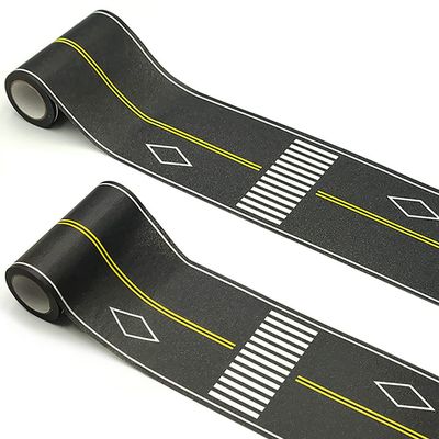 dspitwod Road Tape for Kids Car Toy Road Tape Track Play, Stick to Floors and Table Flat Surface,No Residue, 2-Pack of 3.9 Inch Wide x 32.8 ft Black Tape for Kids Gift