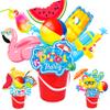 15Pcs Summer Pool Party Centerpiece Sticks Summer Pool Party Table Toppers Summer Beach Party Decorations for Summer Theme Birthday Party Baby Shower Supplies view 1
