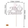 1 Pack Spanish Mi Bautizo Cake Topper Glitter Cross First Holy Communion Baptism Cake Pick Religious God Bless Baptism Cake Decoration for Baby Shower Birthday Party Supplies Silver view 2
