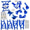 Rcarmumb RC Upgrades Part for 1/10 Slash 4x4 (VXL)/Stampede 4x4 (VXL),Alloy Front Rear Suspension Arm,Caster Block,Steering Blocks,Rear Stub Axle Carriers,Shock Tower Set Hops up,Navy Blue view 1
