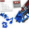 Rcarmumb RC Upgrades Part for 1/10 Slash 4x4 (VXL)/Stampede 4x4 (VXL),Alloy Front Rear Suspension Arm,Caster Block,Steering Blocks,Rear Stub Axle Carriers,Shock Tower Set Hops up,Navy Blue view 2