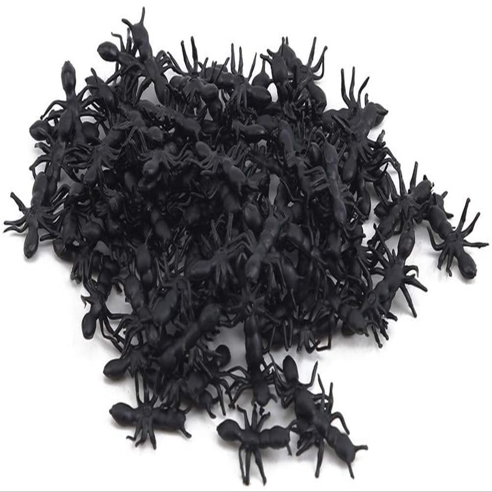 100 pcs Fake Black Ant Realistic Imitation for Halloween Prank Props Simple and Sophisticated Design