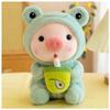 Pig Plush Pillow Pig Dressed Up As Frogs Tigers Rabbits Cute Plush Pillow Gifts for Boy Girl (16.5 in, Green) view 1