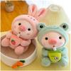 Pig Plush Pillow Pig Dressed Up As Frogs Tigers Rabbits Cute Plush Pillow Gifts for Boy Girl (16.5 in, Green) view 2