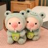 Pig Plush Pillow Pig Dressed Up As Frogs Tigers Rabbits Cute Plush Pillow Gifts for Boy Girl (16.5 in, Green) view 3