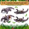 Lenwen 5 Pieces Komodo Dragon Plush Toy Set 26 Inch Monitor Lizard Stuffed Animal with 4 Plush Baby Lizards, Stuffed Komodo Dragon Plush Giant Lizard for Boy Girl Birthday Gift Pet Party Favor view 4