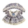 niannyyhouse 20cm Plush Doll Clothes Vintage Floral Lace Dress Headwear 8in Doll Accessories Dress Up (Gray-Blue) view 1
