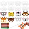 Lenwen 16 Set Animal Coloring Mask with 24 Pcs Watercolor Pen Jungle Paper Arts Craft Kids Color Your Own Paper Masks Safari Zoo Animal DIY Crafts for Kid Cosplay Masquerade School Classroom Supplies view 1
