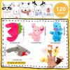 120 Pcs Small Plush Animal Finger Puppets Bulk Mini Stuffed Animal Finger Puppet Tiny Plush Finger Puppet Set for Puppet Show Storytelling Props Educational Toy Children's Day Birthday Gift, 24 Style view 2