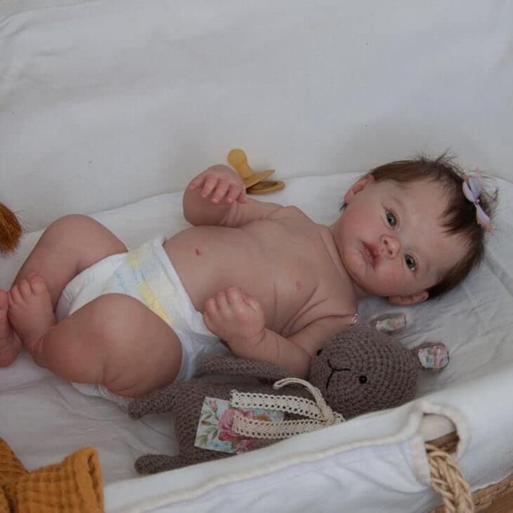 Angelbaby Reborn Newborn Real Life Baby Dolls Full Body Vinyl Silicone 19 Inch Realistic Girl Baby Doll with Soft Skin Washable Child Doll Sets Gifts