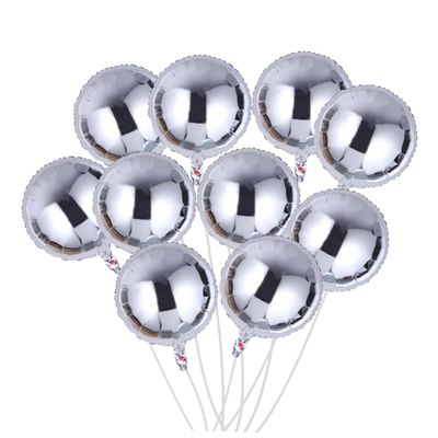 jojofuny 10pcs Silver Round Foil Balloons for Party Decoration for Valentine's Day Weddings Birthdays Anniversaries Easy to Inflate Helium Air