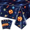4 Pack Outer Space Tablecloths - Solar System Table Covers, 51x87'' Plastic Disposable Rectangle Planet Table Cover for Kids Space Theme Birthday Party Decorations, Galaxy Theme Party Supplies view 1