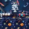4 Pack Outer Space Tablecloths - Solar System Table Covers, 51x87'' Plastic Disposable Rectangle Planet Table Cover for Kids Space Theme Birthday Party Decorations, Galaxy Theme Party Supplies view 4