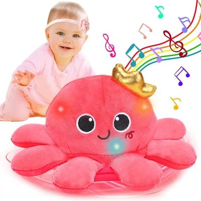 Baby Toys 6-12 Months Musical Crawling & Walking Octopus Plush Light up Stuffed Animal Dancing 1 Year Old Girl Gifts Music Sensory Infant Toy 0-6 7 8 9 Months Learning Newborn Baby Girls Birthday Gift