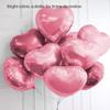 10pcs 10 inch Heart Aluminum Foil Balloons, Balloon Party Decoration Supplies, Party Wedding Birthday Decor Foil Balloons(Pink) view 3